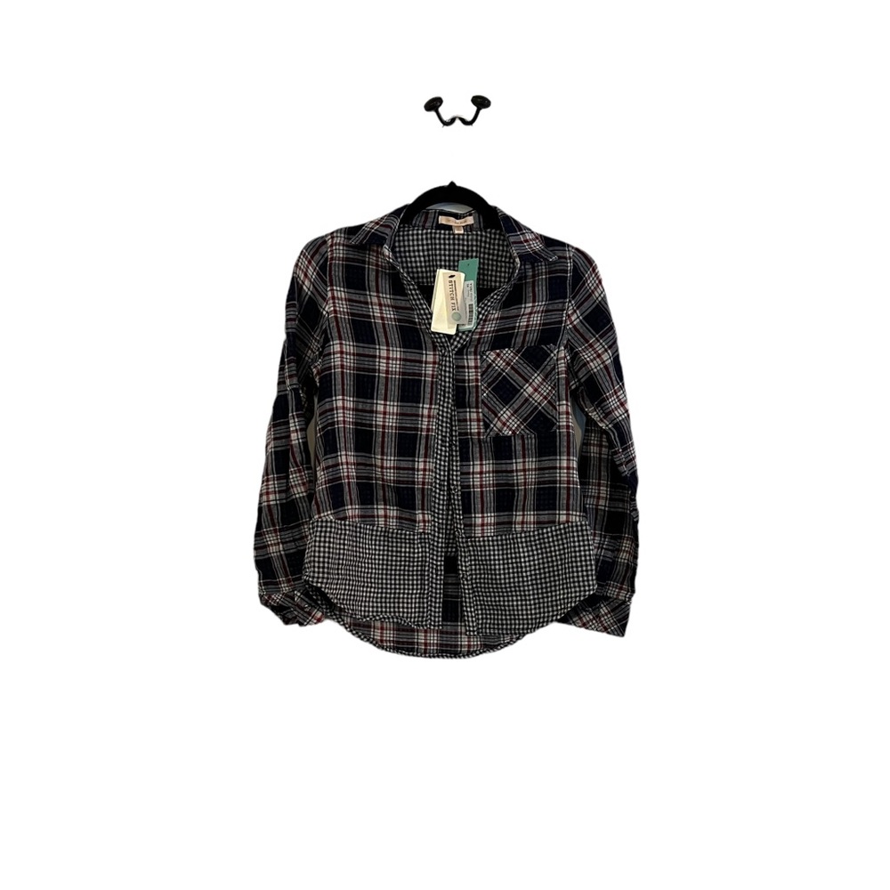 🍂 Skies Are Blue Checkered Plaid Top 🍂